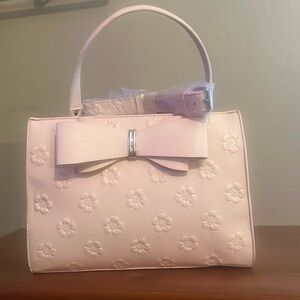 Betsey Johnson ballerina pink 3-D flower print purse